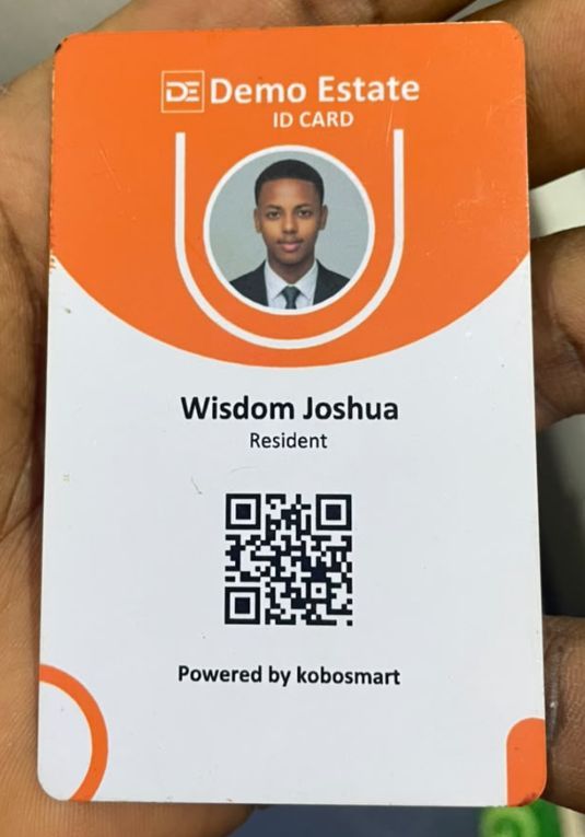 Example KoboSmart resident Smart ID with a scannable QR code