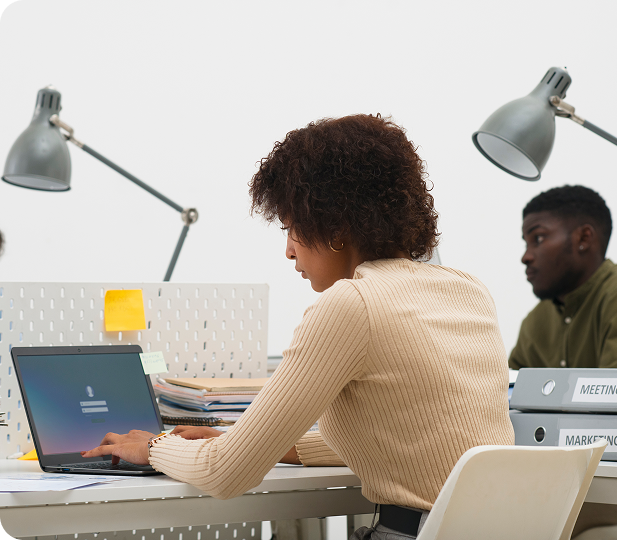 Person working at a desk